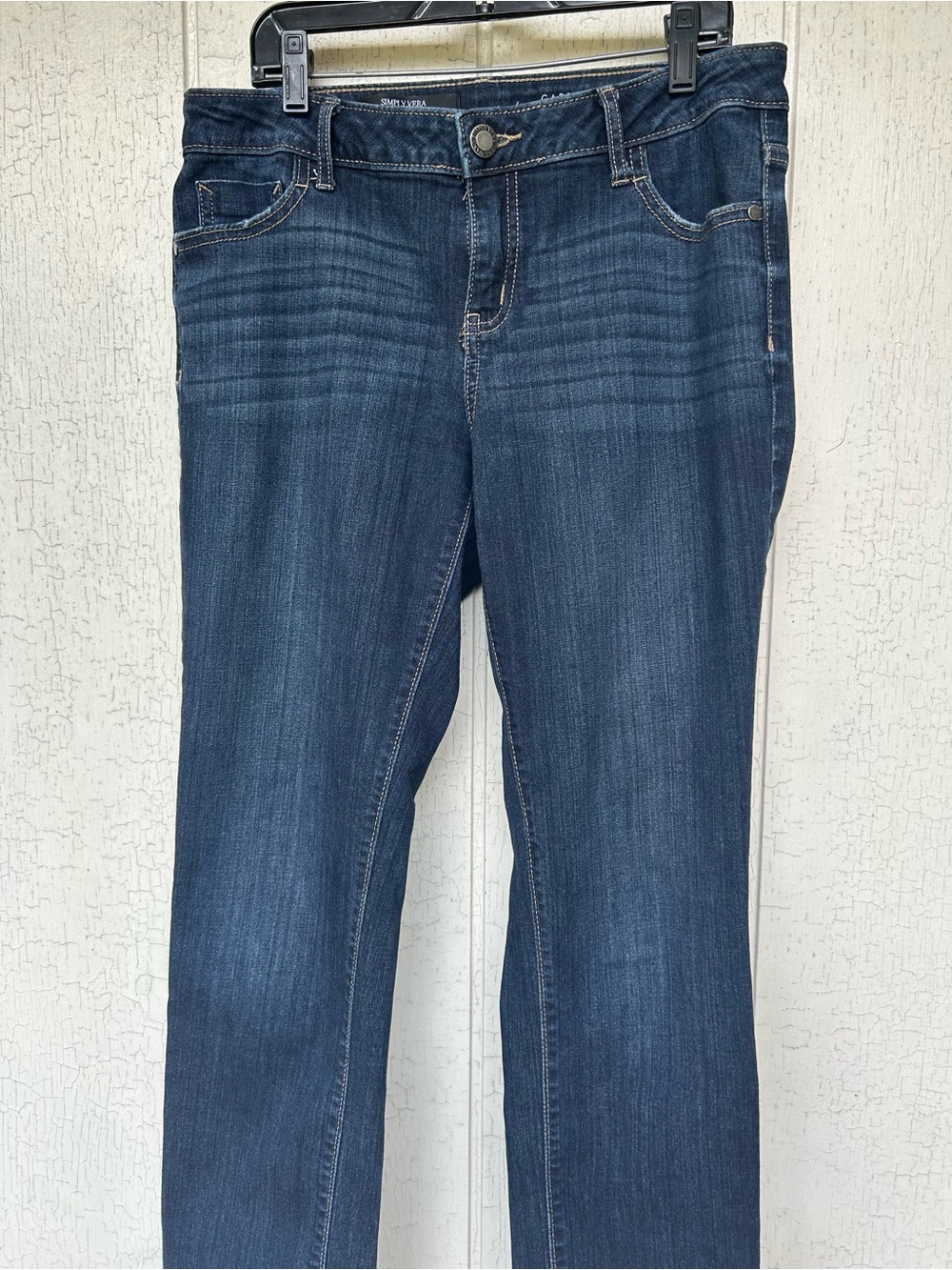 Simply Vera by Vera Wang Classic Straight Leg Capri Jeans in Dark Blue